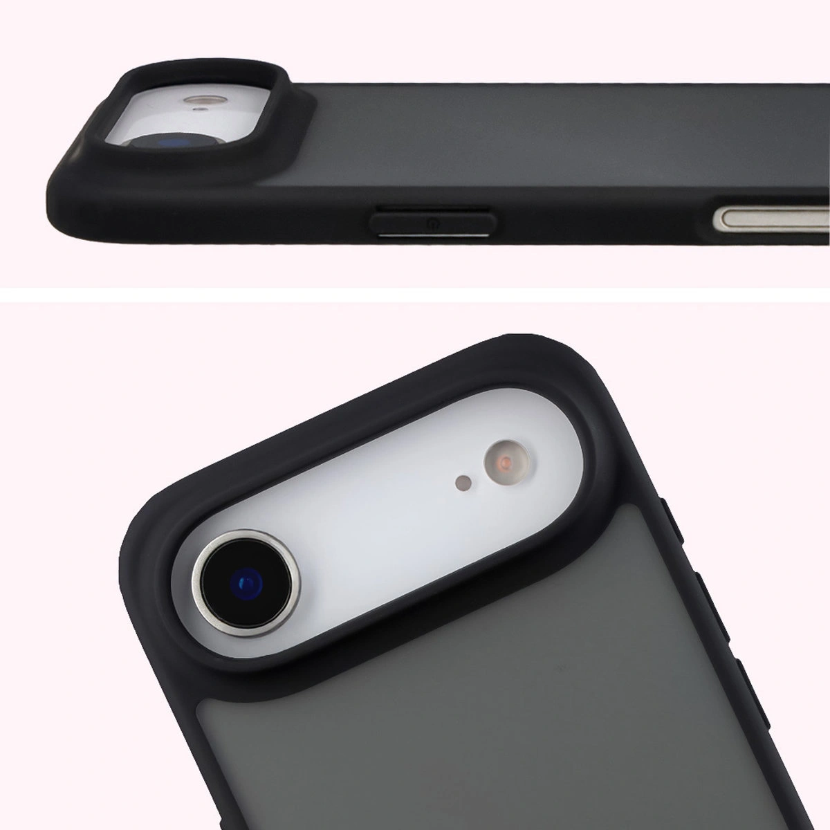 Pełne wycięcie i podwyższone krawędzie aparatu w etui Bizon Case Angelo do Apple iPhone Air
